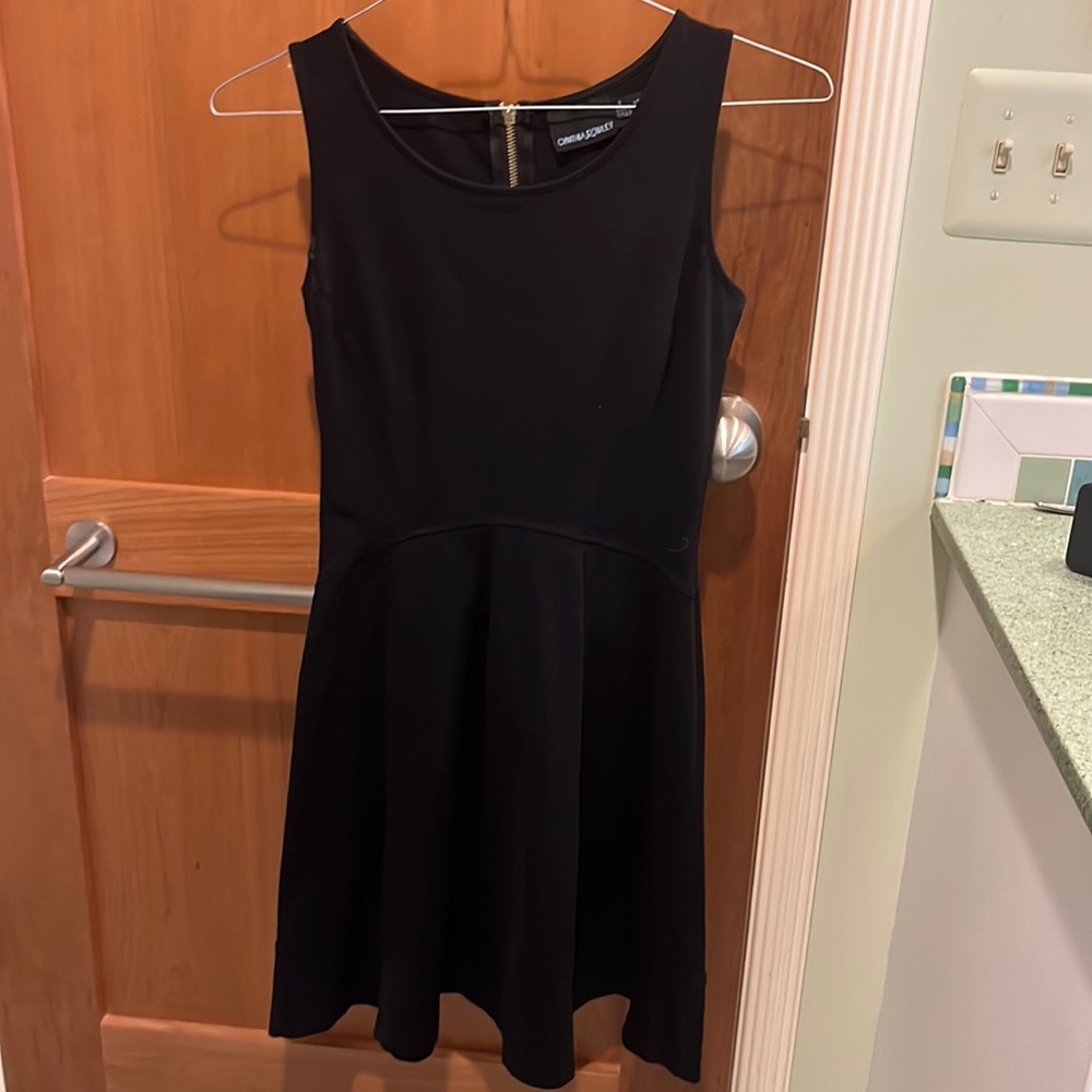 Cynthia Rowley black skater dress